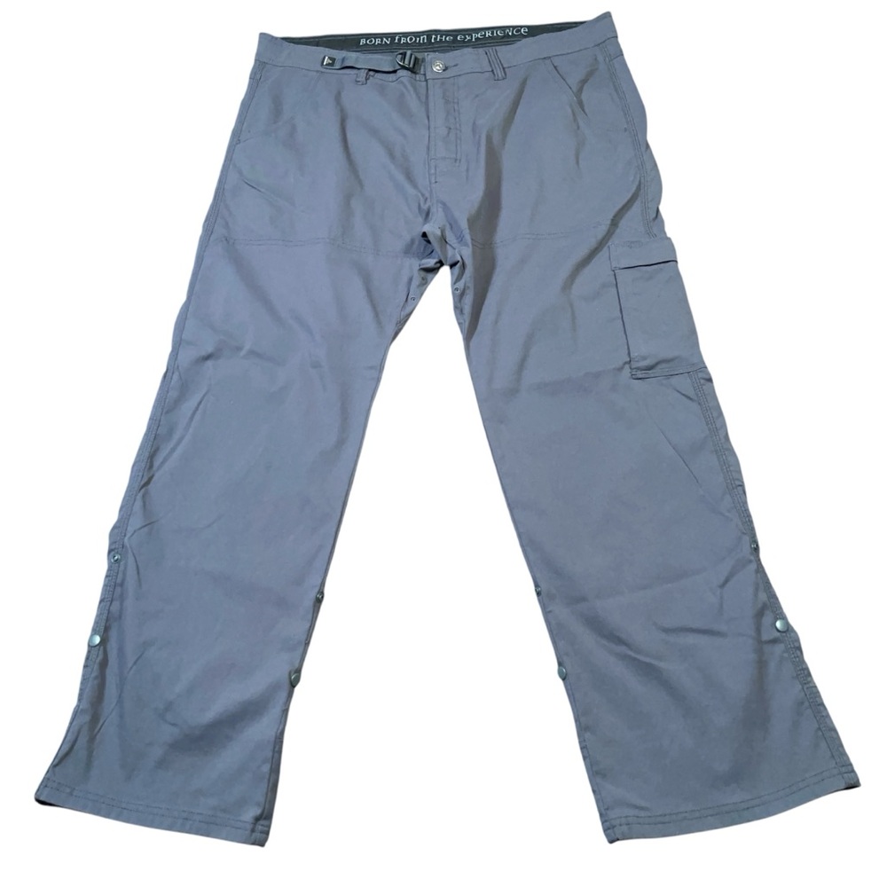 Prana Zion Stretch Hiking Pants Men’s 40x29 Gray Cargo Roll Up